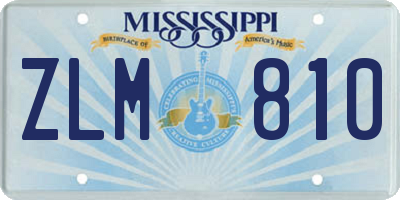 MS license plate ZLM810