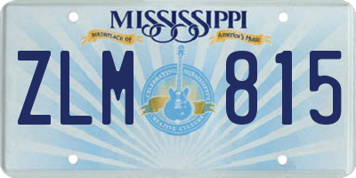 MS license plate ZLM815