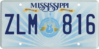 MS license plate ZLM816