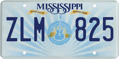 MS license plate ZLM825
