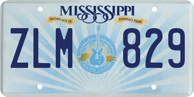 MS license plate ZLM829