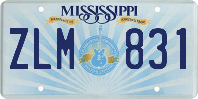 MS license plate ZLM831