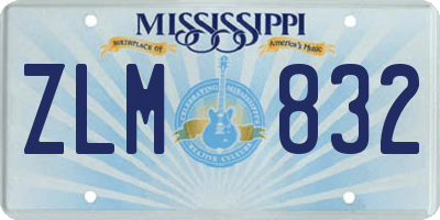 MS license plate ZLM832