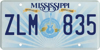 MS license plate ZLM835
