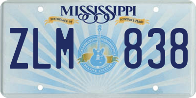 MS license plate ZLM838