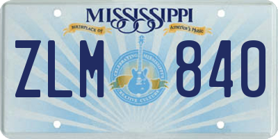 MS license plate ZLM840