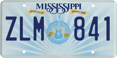 MS license plate ZLM841