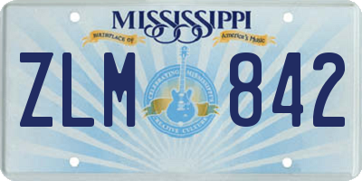 MS license plate ZLM842