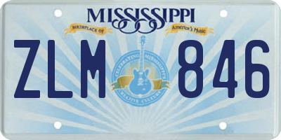MS license plate ZLM846