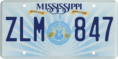 MS license plate ZLM847