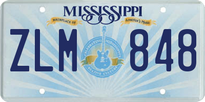 MS license plate ZLM848
