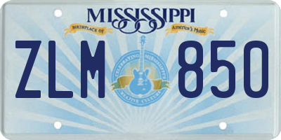 MS license plate ZLM850