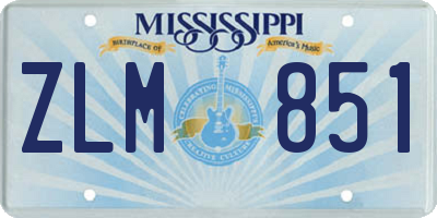 MS license plate ZLM851