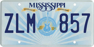 MS license plate ZLM857
