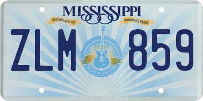 MS license plate ZLM859