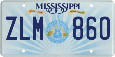 MS license plate ZLM860