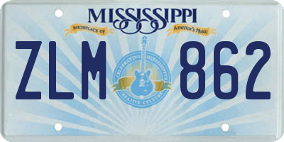 MS license plate ZLM862