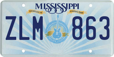 MS license plate ZLM863