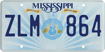 MS license plate ZLM864