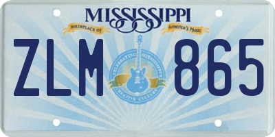 MS license plate ZLM865