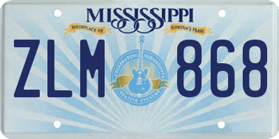 MS license plate ZLM868
