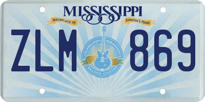MS license plate ZLM869