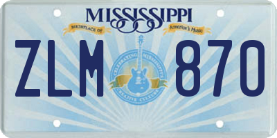 MS license plate ZLM870