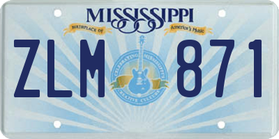 MS license plate ZLM871