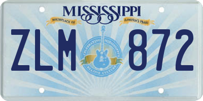 MS license plate ZLM872