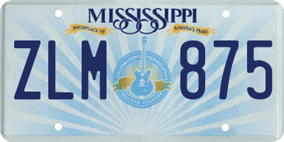 MS license plate ZLM875