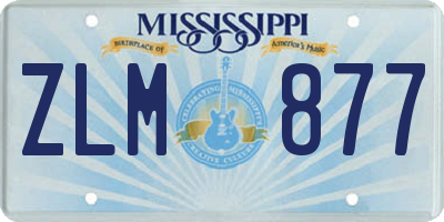 MS license plate ZLM877