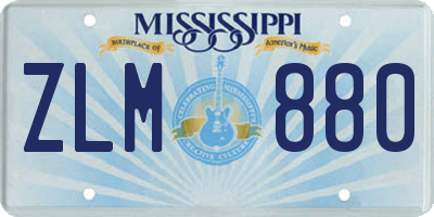 MS license plate ZLM880