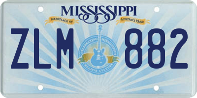 MS license plate ZLM882