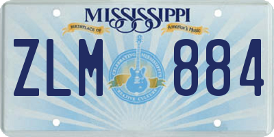 MS license plate ZLM884