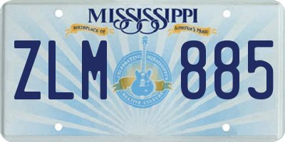 MS license plate ZLM885