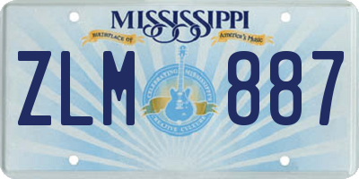 MS license plate ZLM887