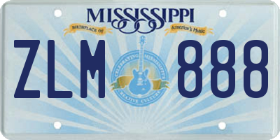MS license plate ZLM888