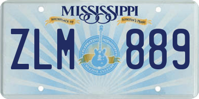 MS license plate ZLM889