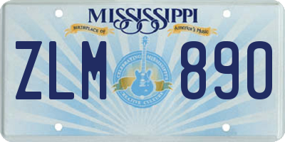 MS license plate ZLM890