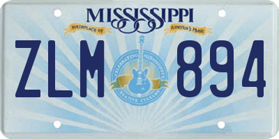 MS license plate ZLM894