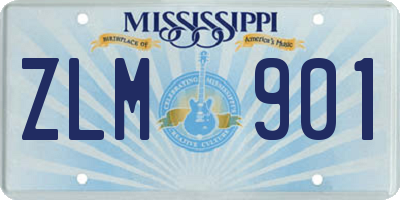 MS license plate ZLM901