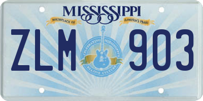 MS license plate ZLM903