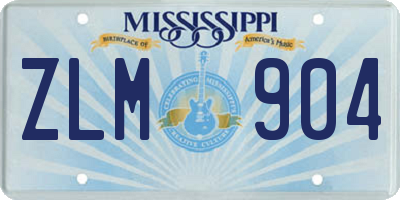 MS license plate ZLM904