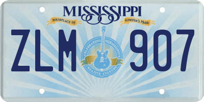MS license plate ZLM907