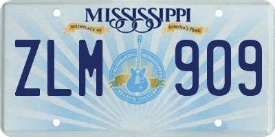 MS license plate ZLM909