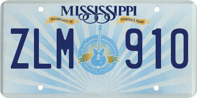 MS license plate ZLM910