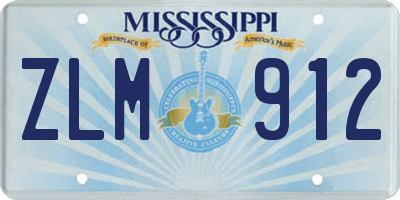 MS license plate ZLM912