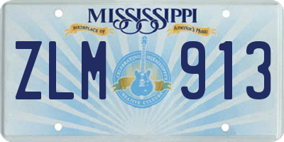 MS license plate ZLM913