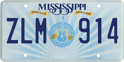 MS license plate ZLM914