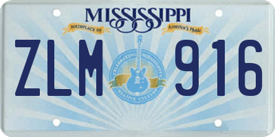 MS license plate ZLM916